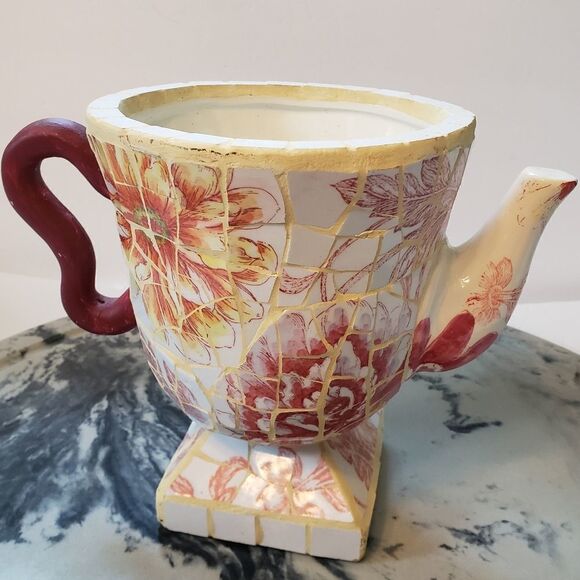 Vintage Mosaic Teapot Planter - Picture 5 of 11